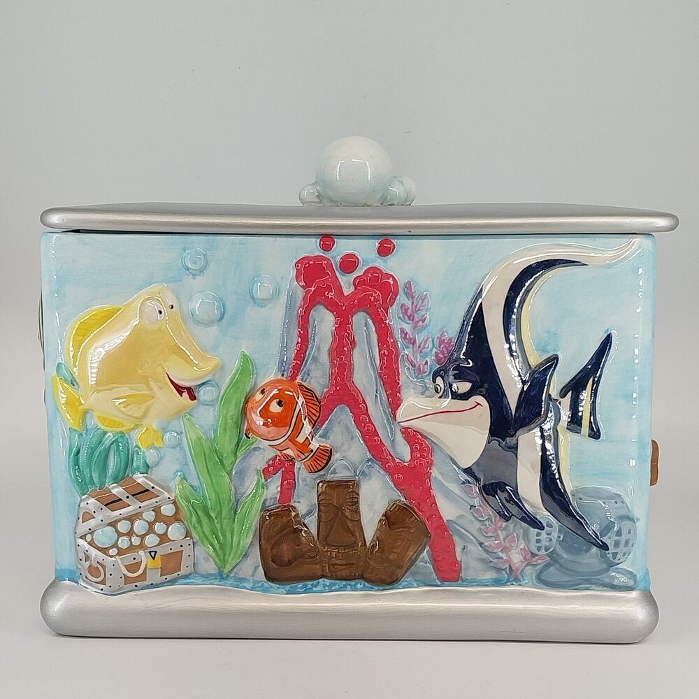 Disney Direct Finding Nemo Aquarium Ceramic Cookie Jar With Lid Pixar China